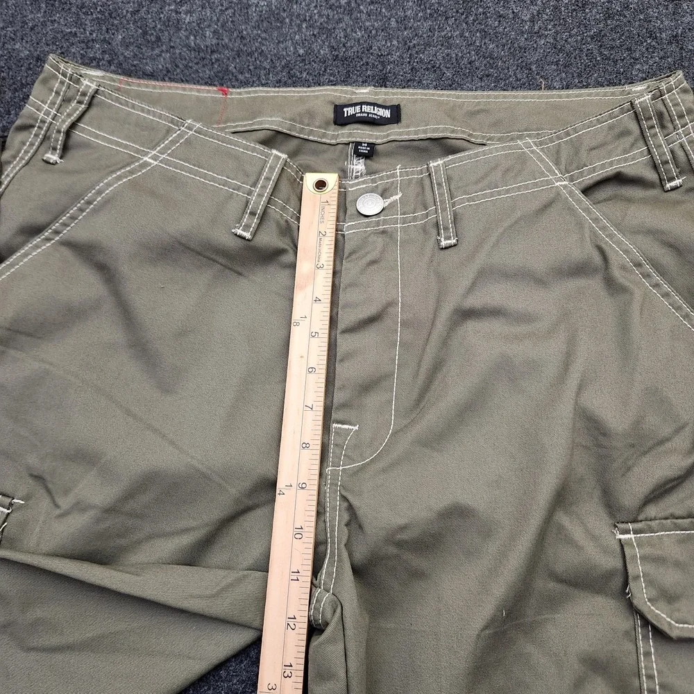 True Religion Brand Jeans Men's Sz 36 Cargo Pants Kalamata Green MSRP $169 NWT